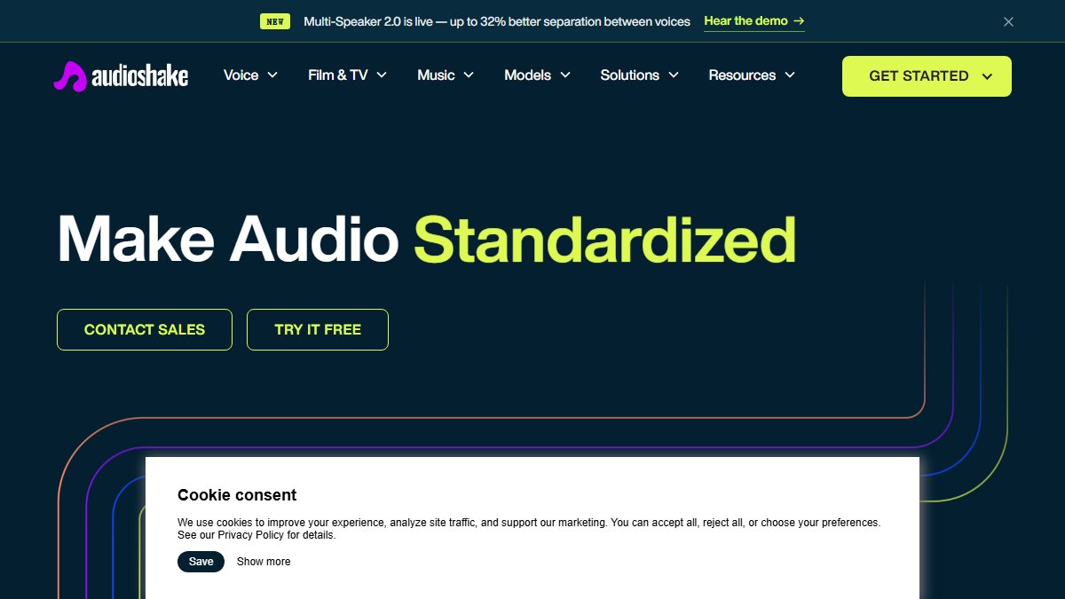 AudioShake 官网截图