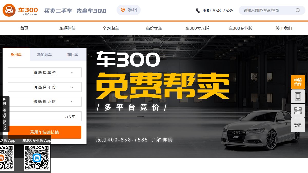 车300 官网截图