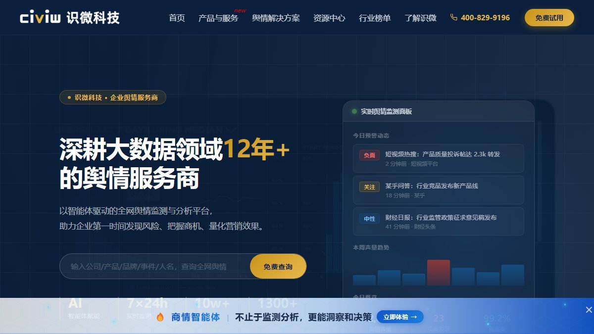 识微科技 官网截图