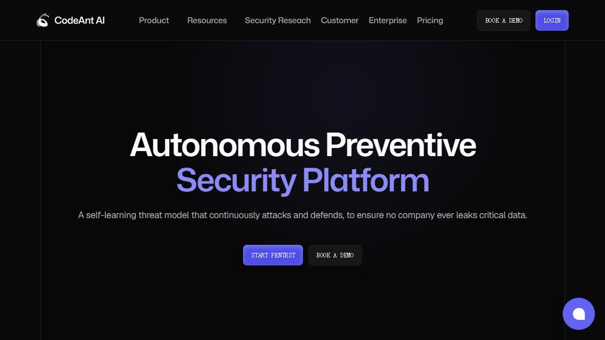 CodeAnt AI 官网截图