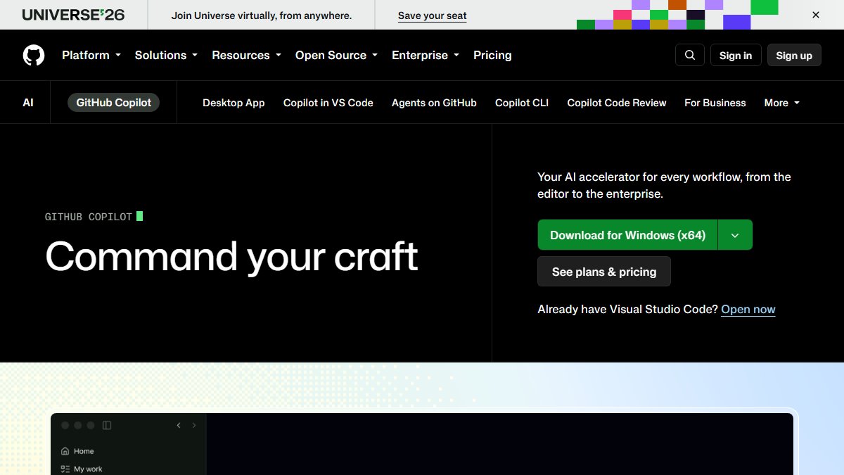 GitHub Copilot 官网截图