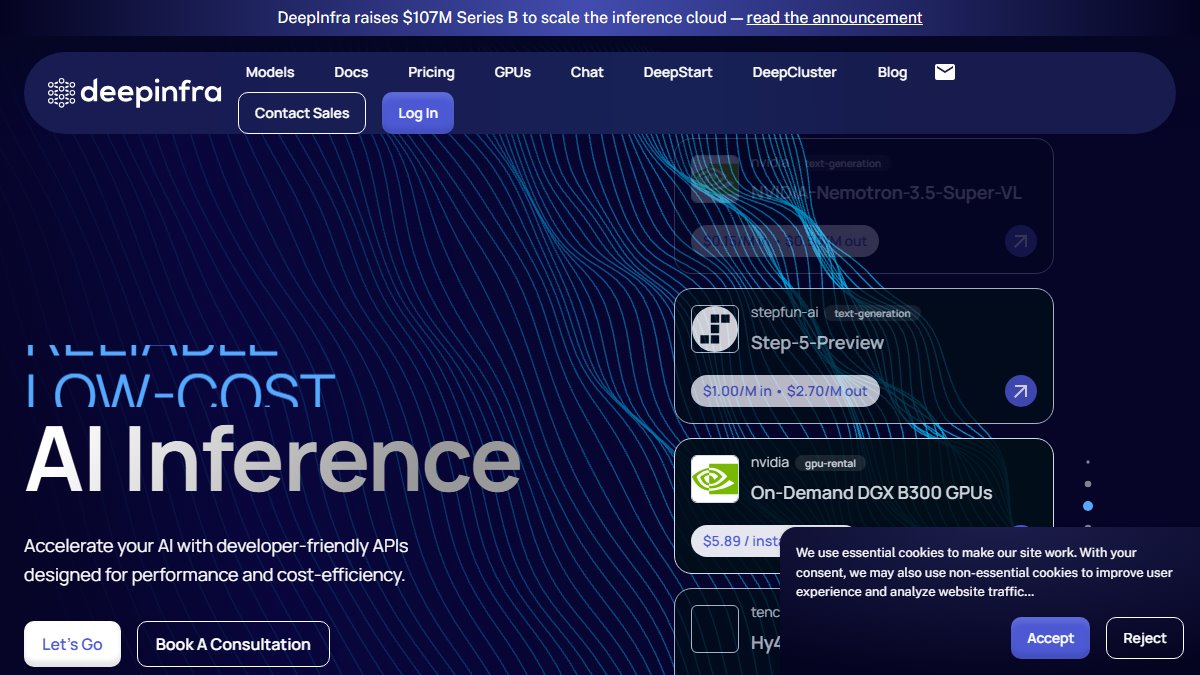 DeepInfra 官网截图