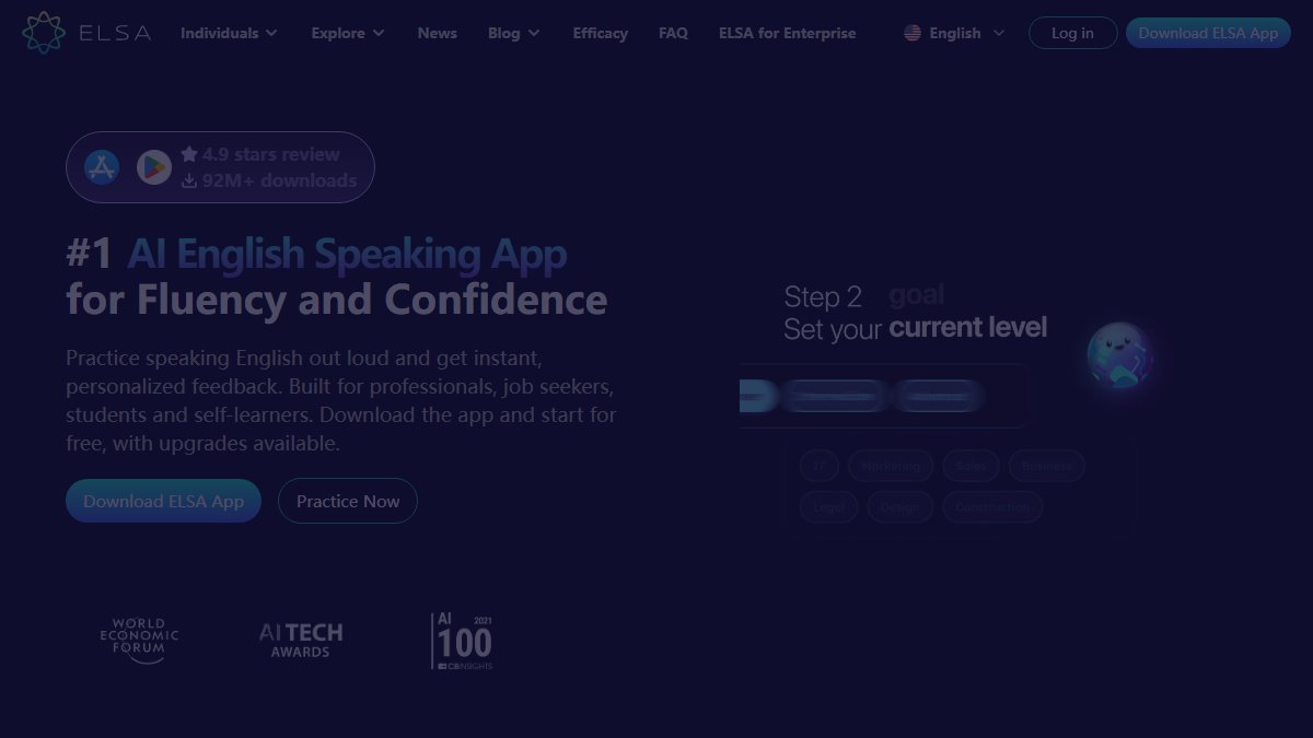 ELSA Speak 官网截图
