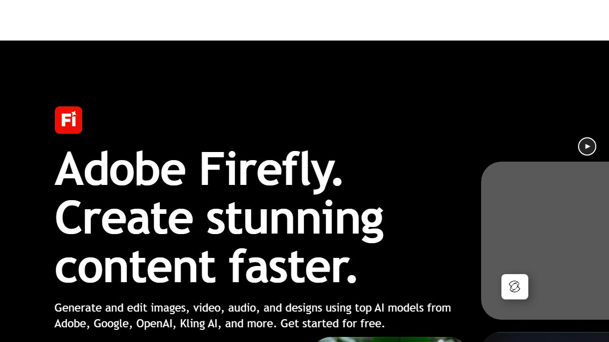 Adobe Firefly 官网截图