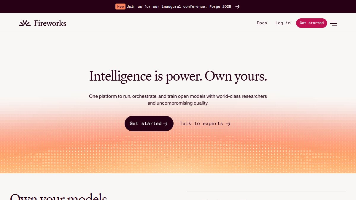 Fireworks AI 官网截图