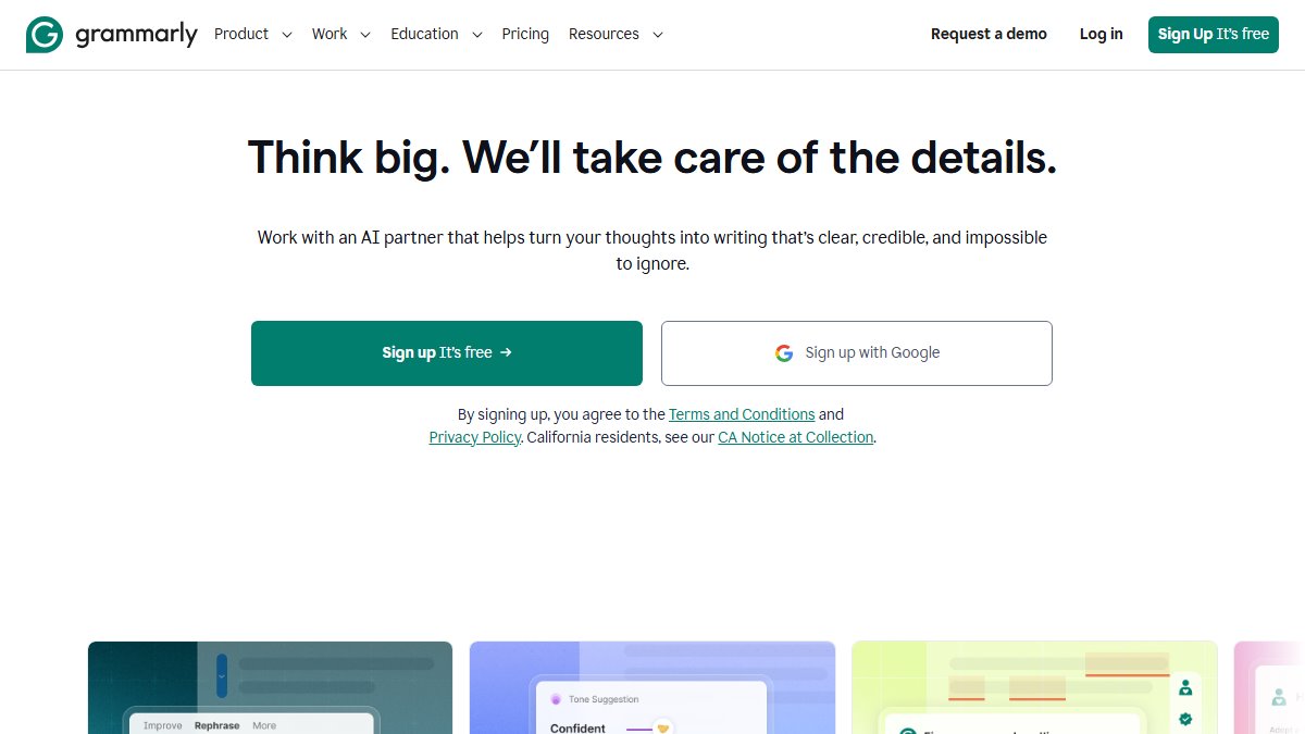 Grammarly 官网截图