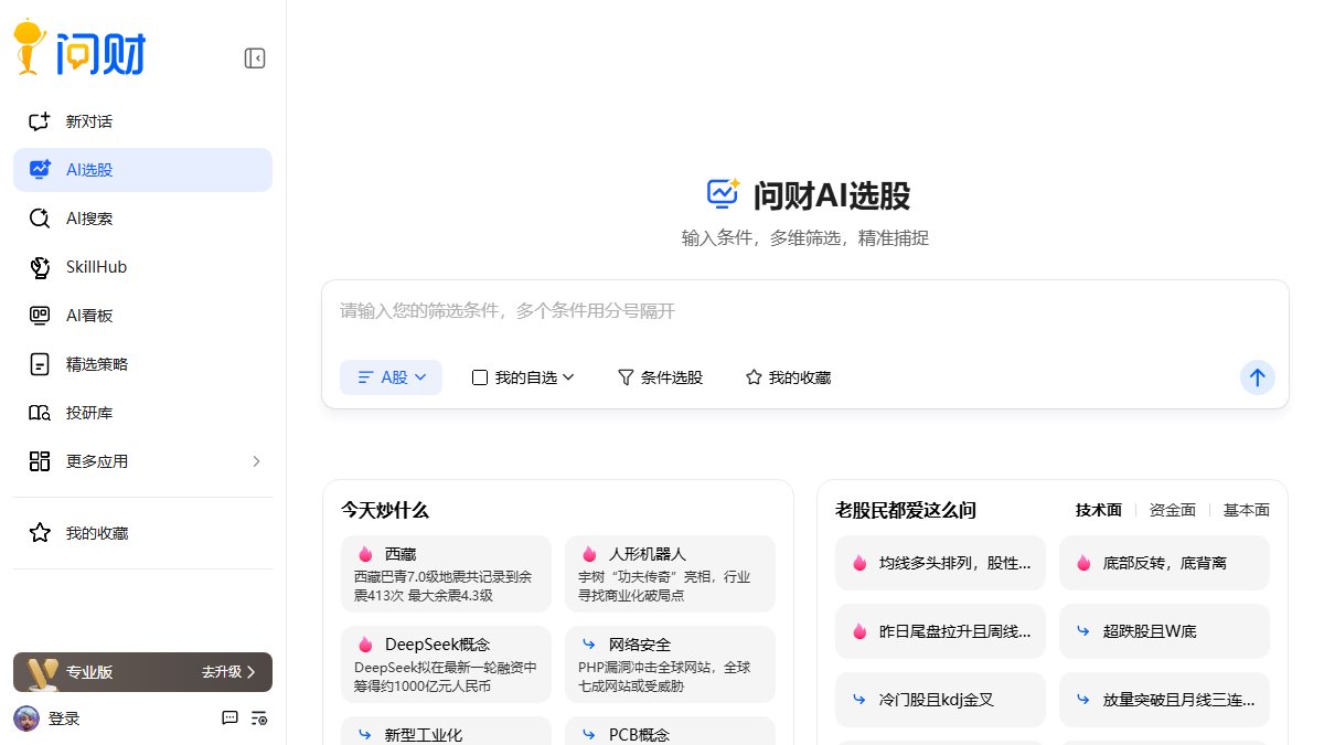同花顺问财 官网截图