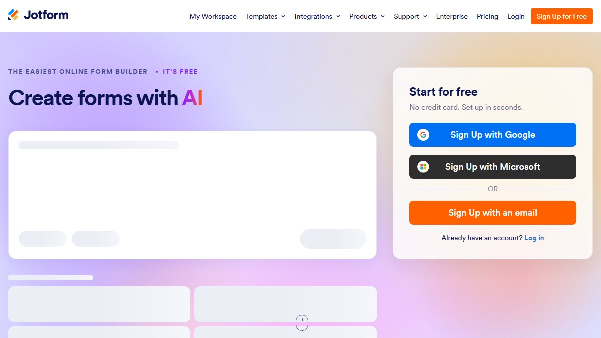 Jotform 官网截图