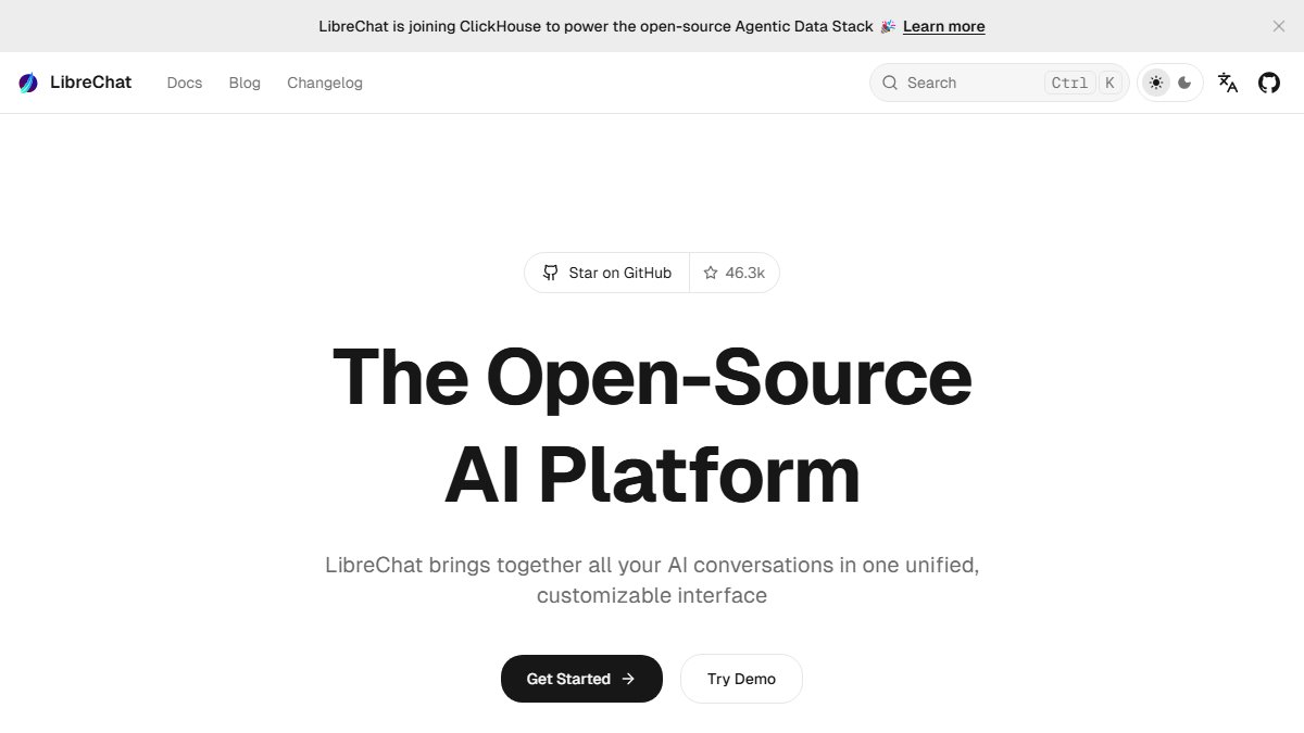 LibreChat 官网截图