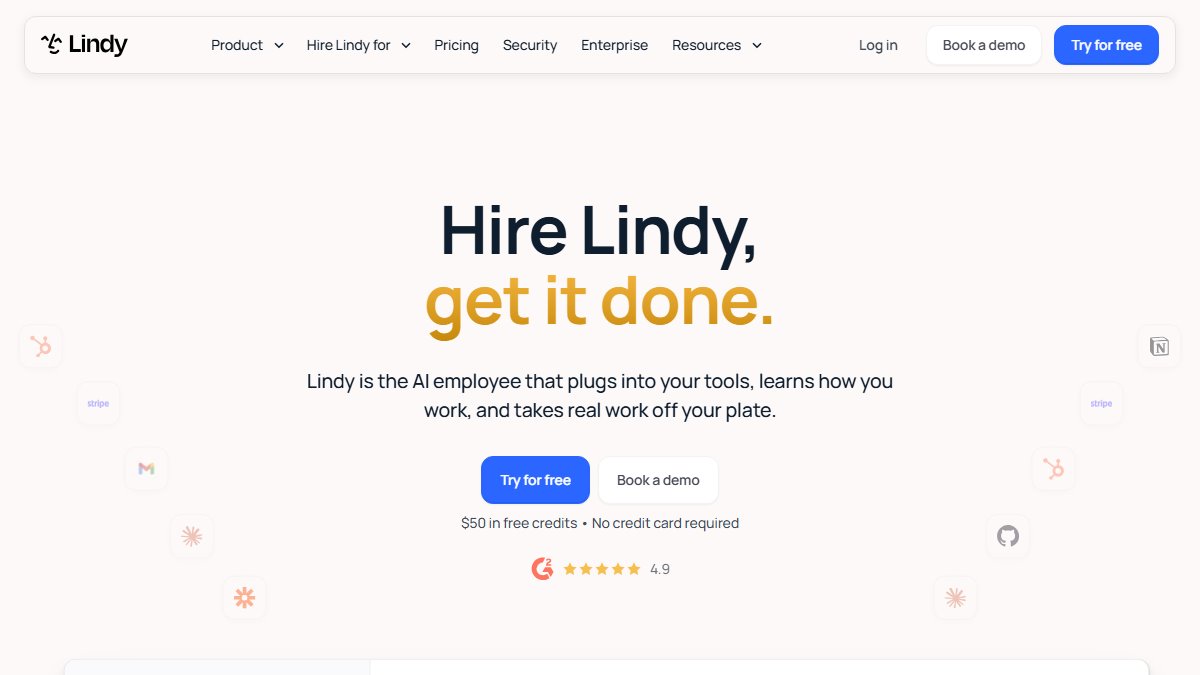 Lindy 官网截图