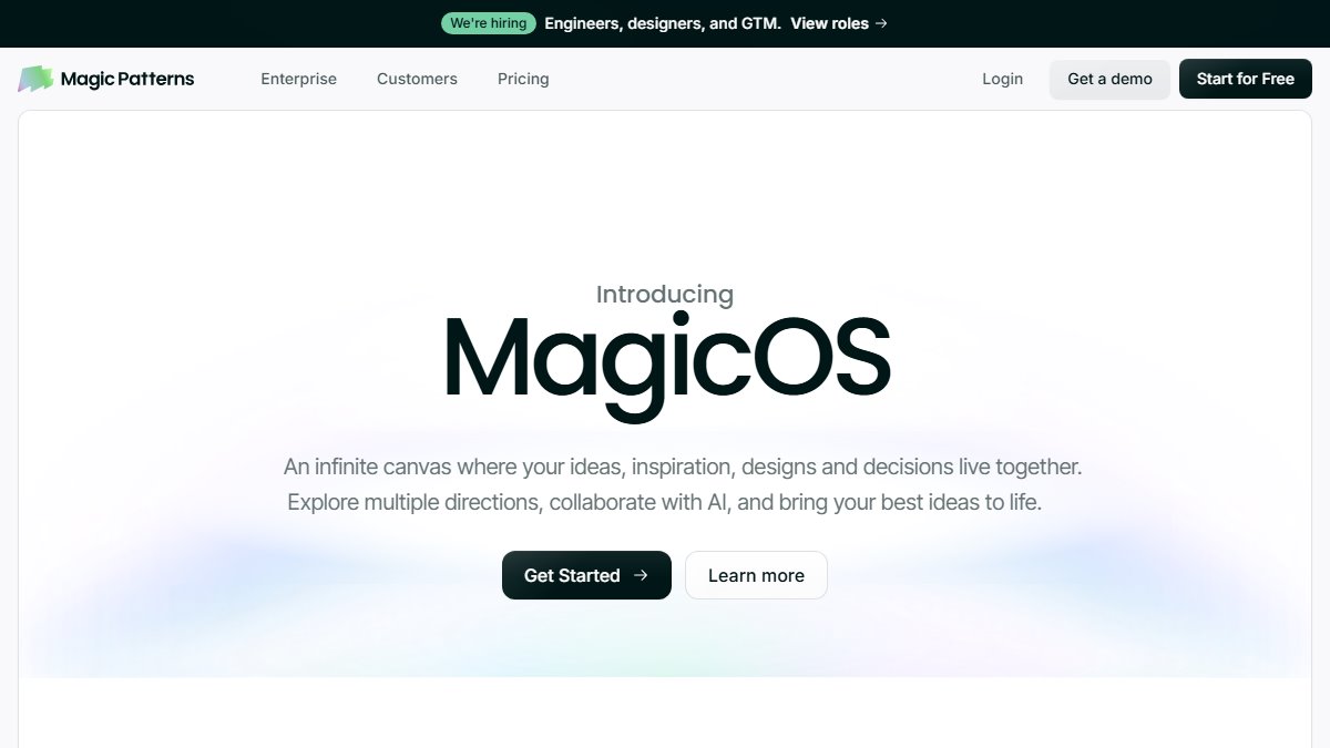Magic Patterns 官网截图