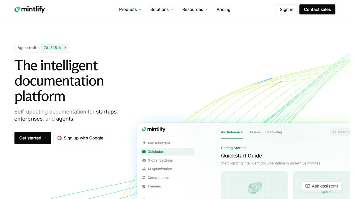 Mintlify 官网截图
