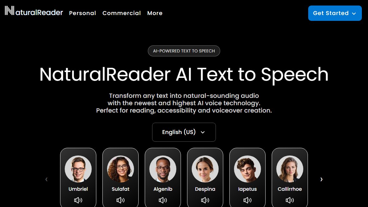 NaturalReader 官网截图