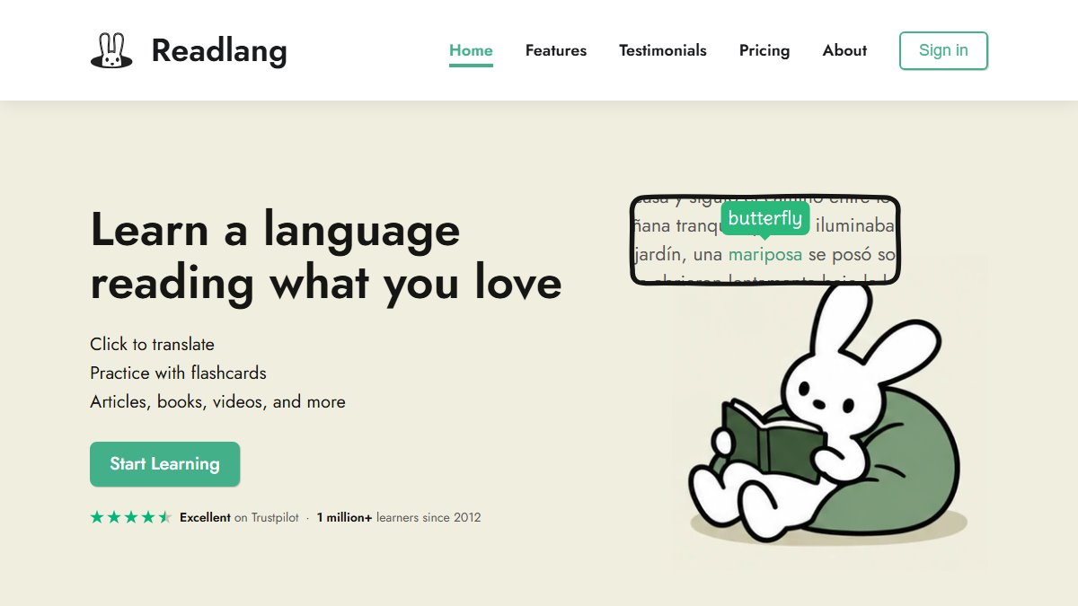 Readlang 官网截图