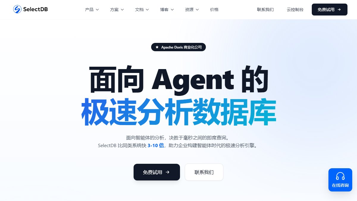 SelectDB 官网截图