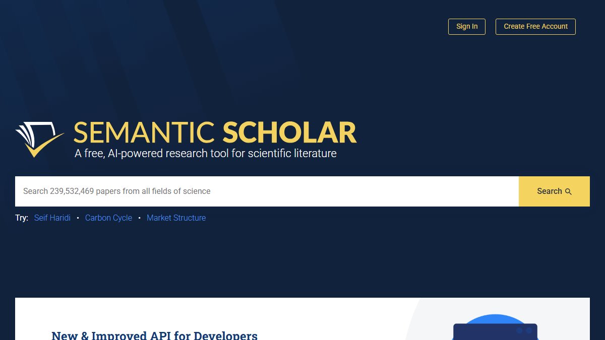 Semantic Scholar 官网截图