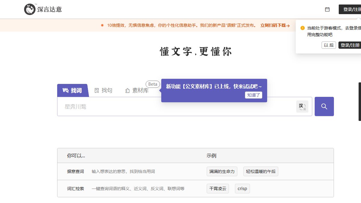 深言达意 官网截图