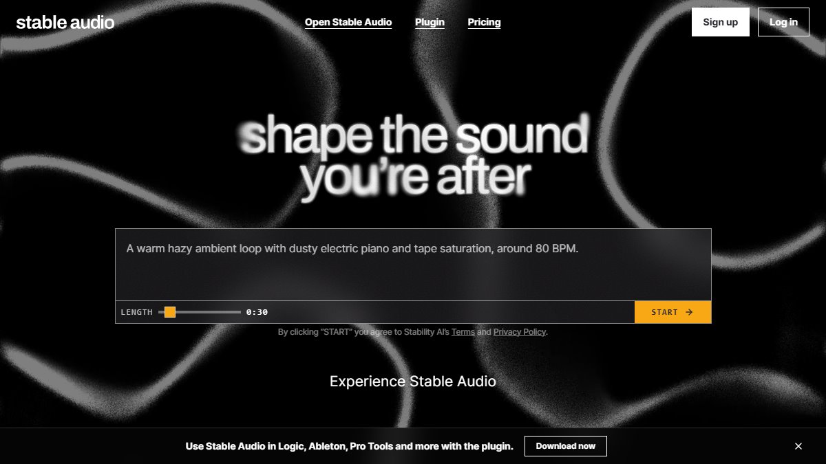 Stable Audio 官网截图