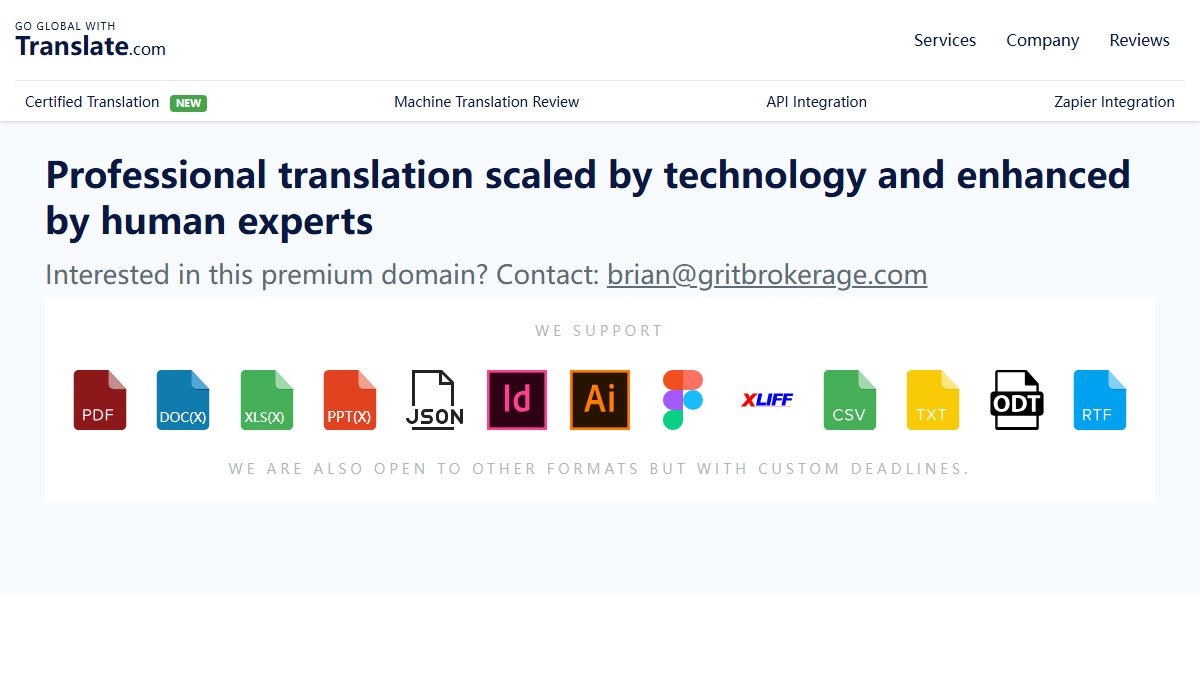 Translate.com 官网截图